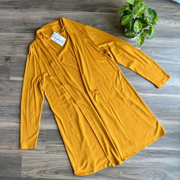 Reborn J Golden Days Mustard Cardigan with Lace Elbow Detail – Size S - Picture 3 of 8